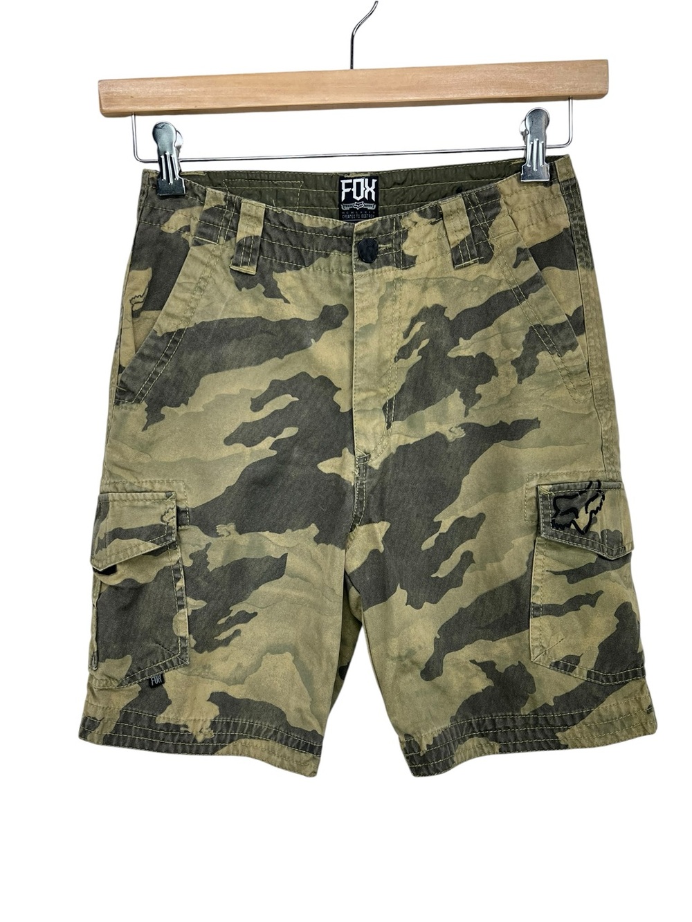 Fox Racing Slambozo Military Camo Cargo Shorts W28 100% Cotton